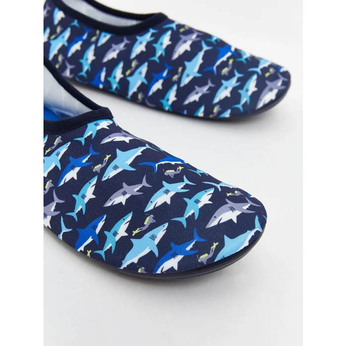 LCW STEPS Lacivert Köpek Balığı Baskılı Erkek Çocuk Deniz Ayakkabısı