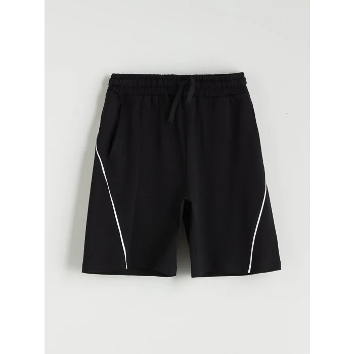 LCW Kids Siyah Beli Lastikli Erkek Çocuk Şort