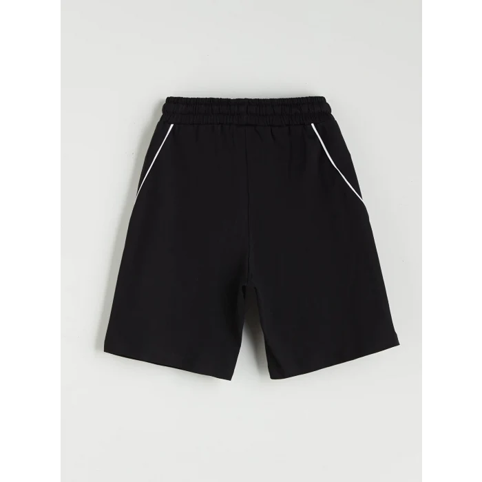 LCW Kids Siyah Beli Lastikli Erkek Çocuk Şort