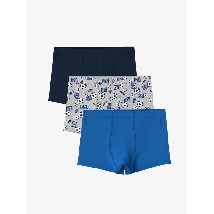 LCW Kids Gri Baskılı Erkek Çocuk Boxer 3lü