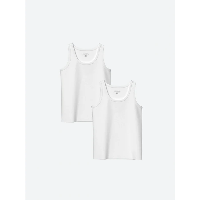 LCW Kids Beyaz Bisiklet Yaka Erkek Çocuk Atlet 2li