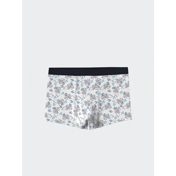 LCW Kids Beyaz Baskılı Erkek Çocuk Boxer 3lü
