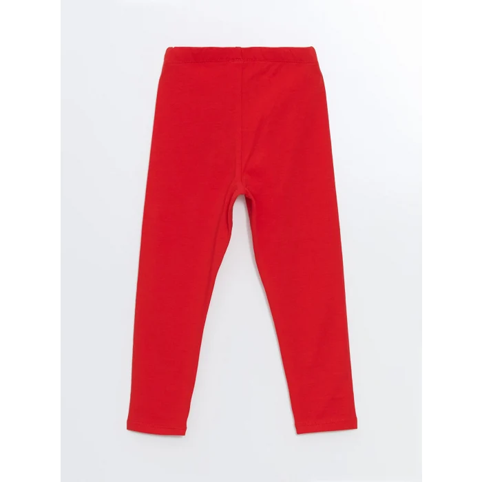 LCW Kids Kirmizi Beli Lastikli Kız Bebek Tayt 2li