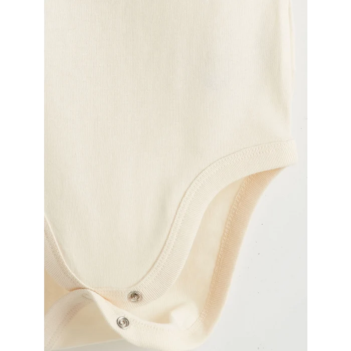 LCW baby Ekru Baskılı Erkek Bebek Çıtçıtlı Bodysuit 2li