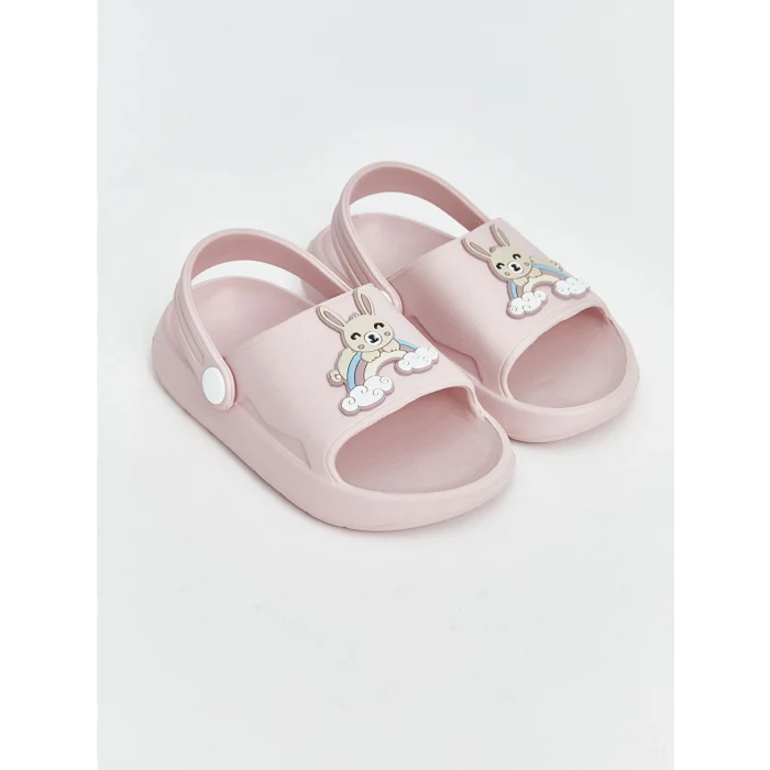 LCW STEPS Pembe Baskılı Kız Çocuk Plaj Sandaleti