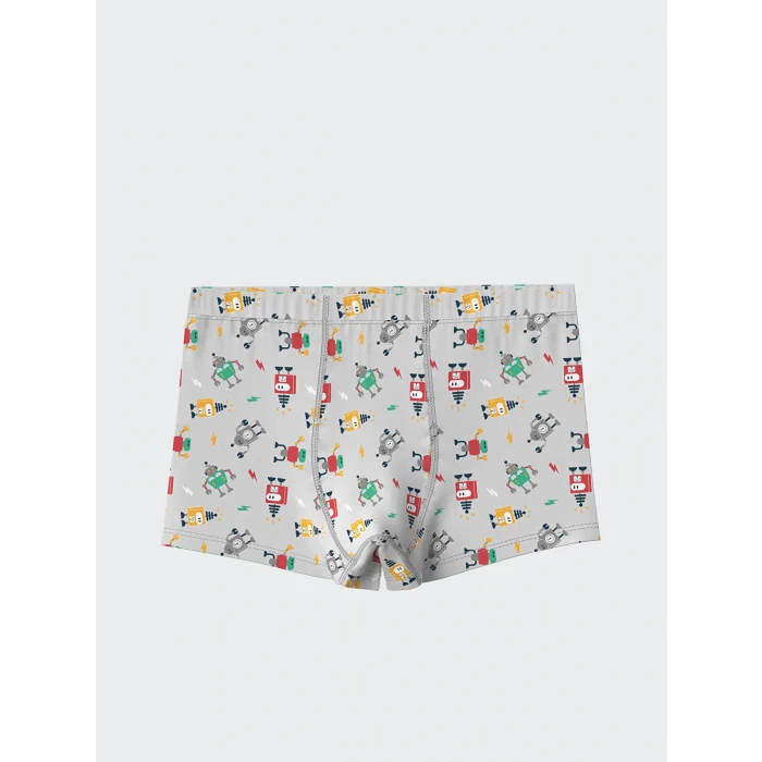LCW Kids Gri Baskılı Erkek Çocuk Boxer 3lü