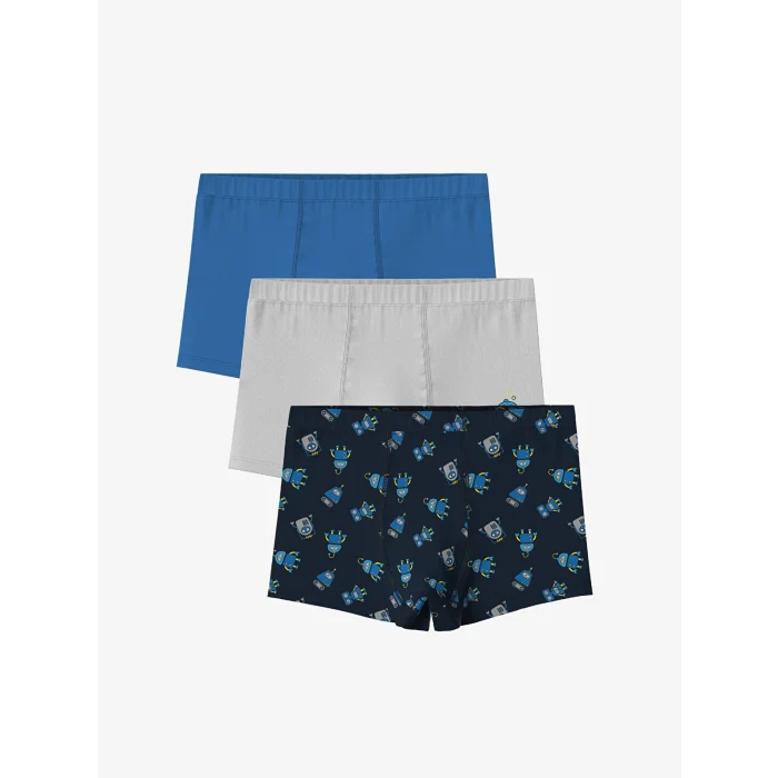 LCW Kids Lacivert Penye Erkek Çocuk Boxer 3lü