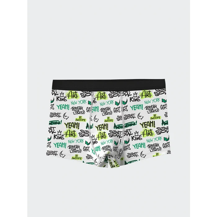 LCW Kids Beyaz Baskılı Erkek Çocuk Boxer 3lü