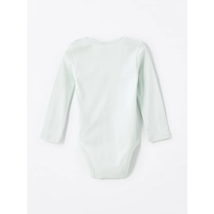 LCW baby Yeşil Bisiklet Yaka Baskılı Erkek Bebek Çıtçıtlı Bodysuit 2li