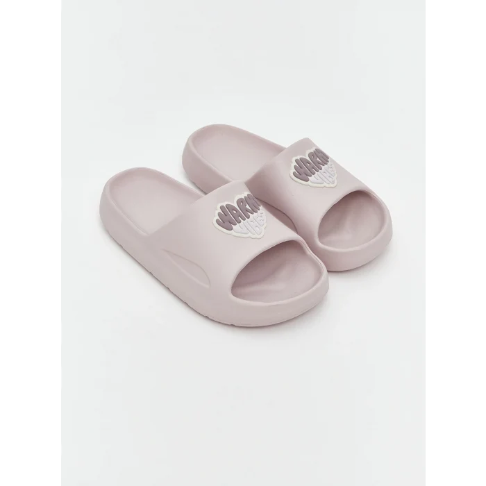 LCW STEPS Pembe Tek Bantlı Baskılı Kız Çocuk Terlik