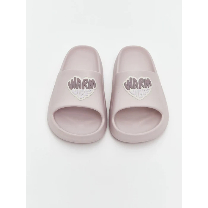 LCW STEPS Pembe Tek Bantlı Baskılı Kız Çocuk Terlik