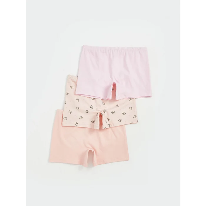LCW Kids Pembe Ayı Teddy Baskılı Kız Çocuk Boxer 3lü