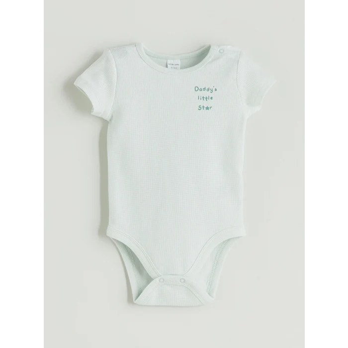 LCW baby Mavi Baskılı Erkek Bebek Çıtçıtlı Body 2li