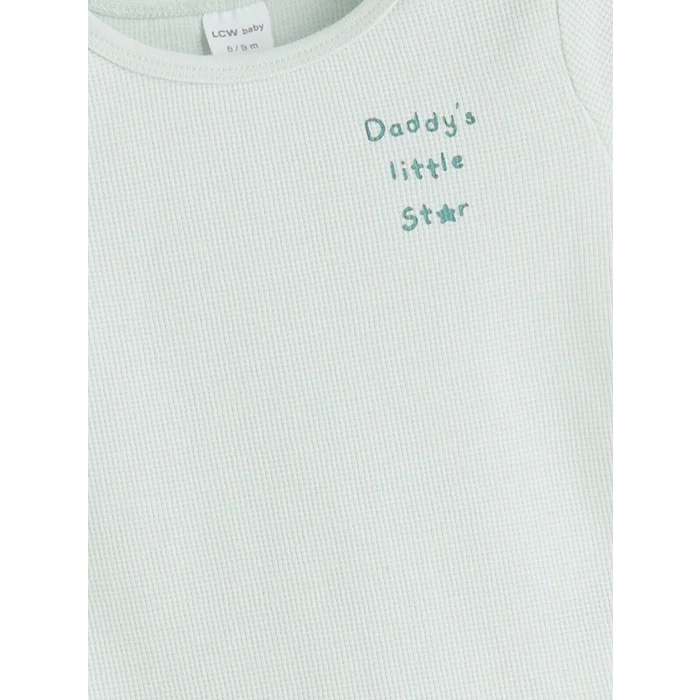 LCW baby Mavi Baskılı Erkek Bebek Çıtçıtlı Body 2li