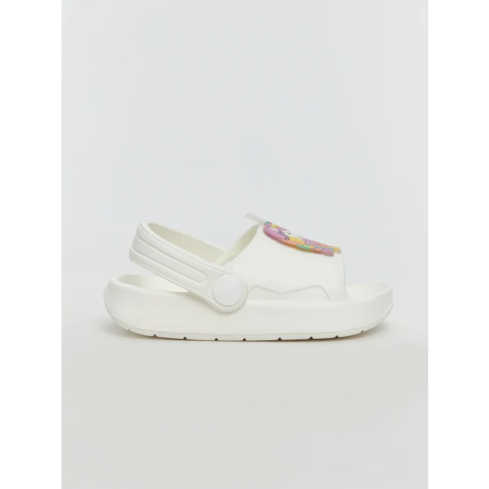 LCW STEPS Beyaz Baskılı Kız Bebek Sandalet
