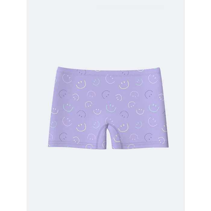 LCW Kids Lila Baskılı Kız Çocuk Boxer 3lü