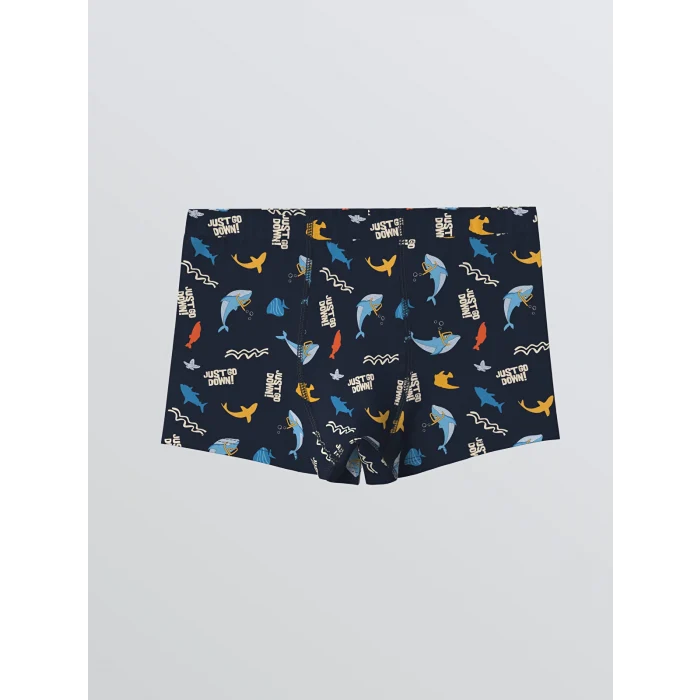 LCW Kids Lacivert Baskılı Erkek Çocuk Boxer 3lü