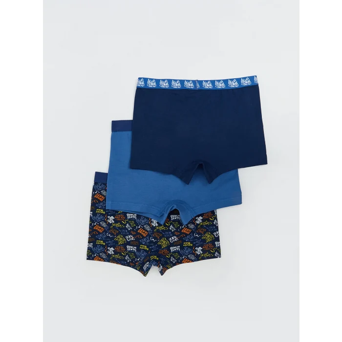 LCW Kids Lacivert Baskılı Erkek Çocuk Boxer 3lü