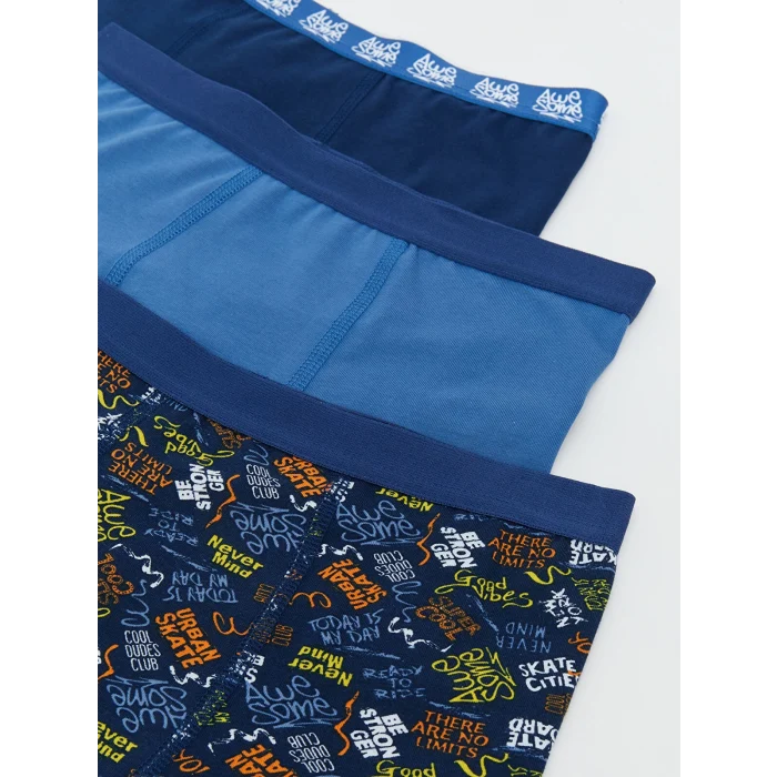 LCW Kids Lacivert Baskılı Erkek Çocuk Boxer 3lü
