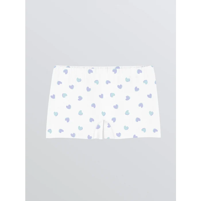 LCW Kids Beyaz Baskılı Kız Çocuk Boxer 3lü