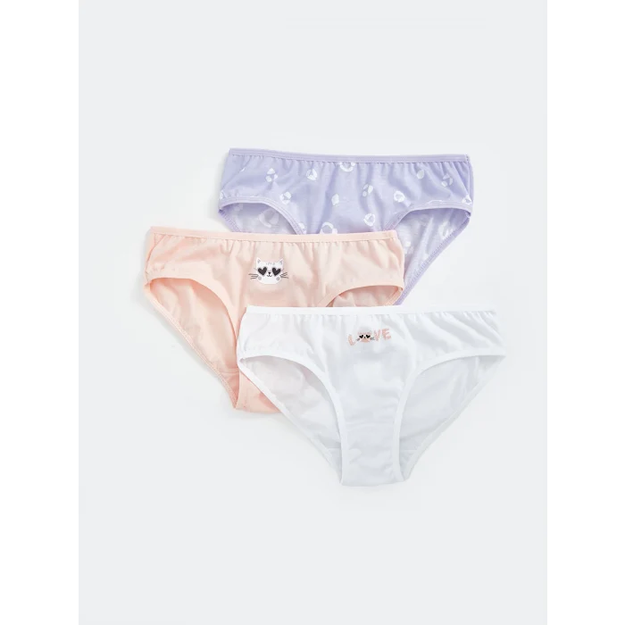 LCW Kids Pembe Baskılı Kız Çocuk Külot 3lü