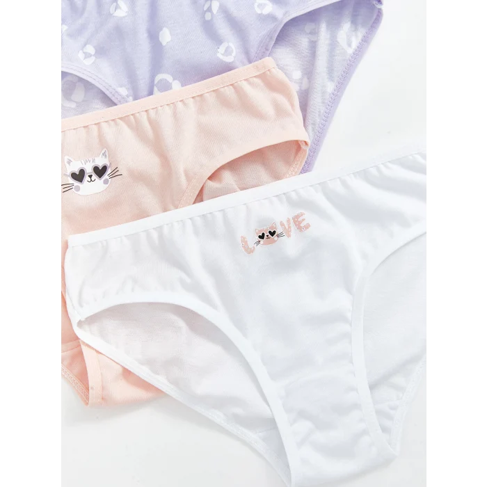 LCW Kids Pembe Baskılı Kız Çocuk Külot 3lü