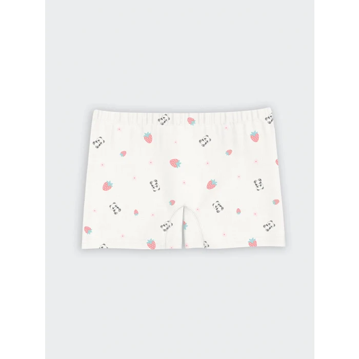 LCW Kids Mavi Baskılı Kız Çocuk Boxer 3lü