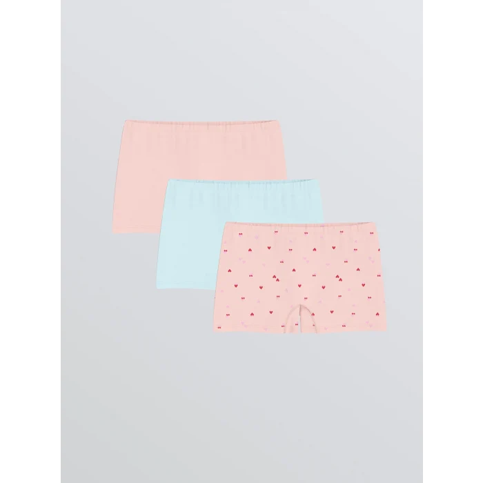 LCW Kids Pembe Baskılı Kız Çocuk Boxer 3lü