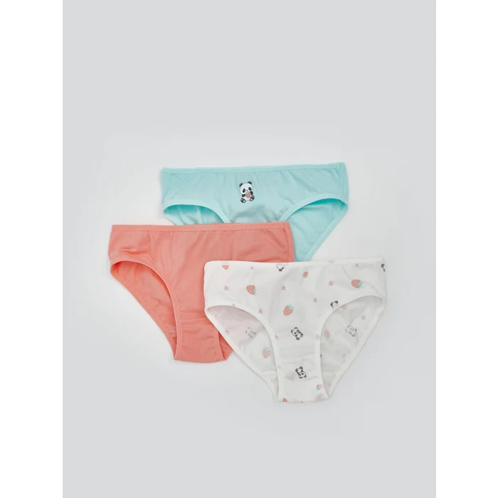 LCW Kids Mavi Baskılı Kız Çocuk Külot 3lü