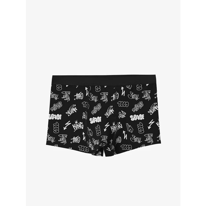 LCW Kids Siyah Baskılı Erkek Çocuk Boxer 3lü