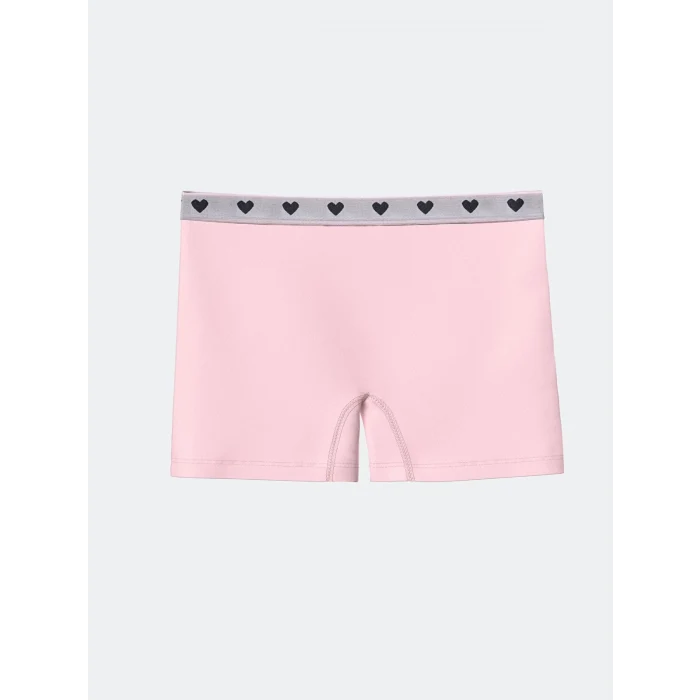 LCW Kids Ekru Baskılı Kız Çocuk Boxer 3lü