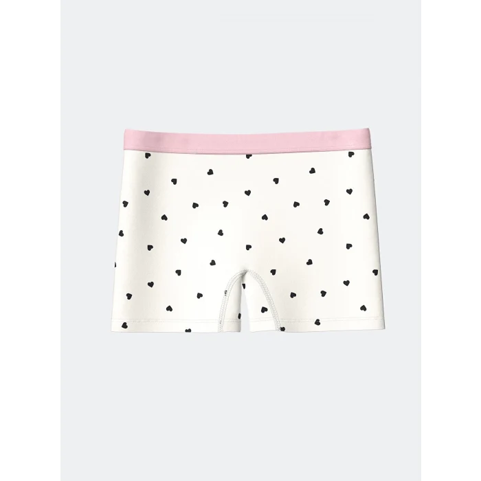 LCW Kids Ekru Baskılı Kız Çocuk Boxer 3lü