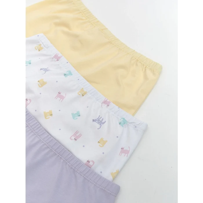 LCW Kids Beyaz Baskılı Kız Çocuk Boxer 3lü