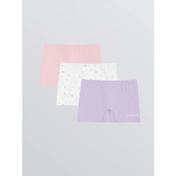 LCW Kids Lila Baskılı Kız Çocuk Boxer 3lü