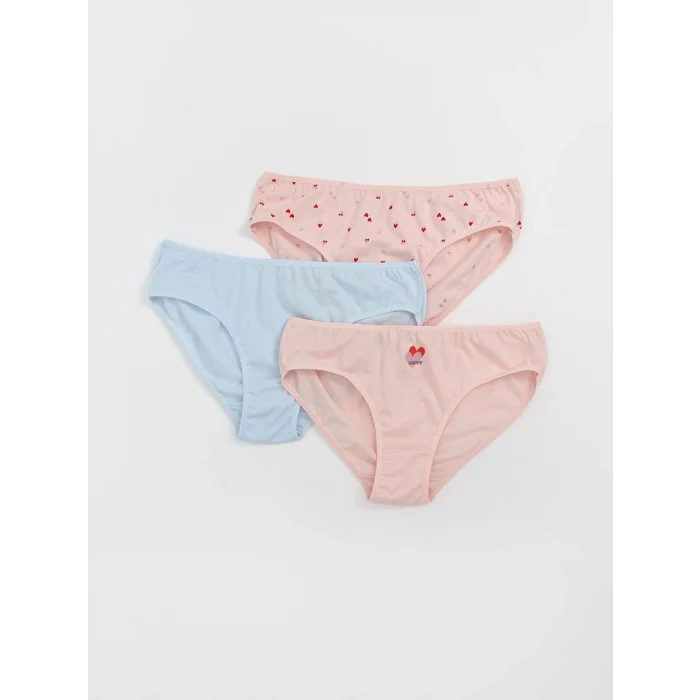 LCW Kids Pembe Baskılı Kız Çocuk Külot 3lü