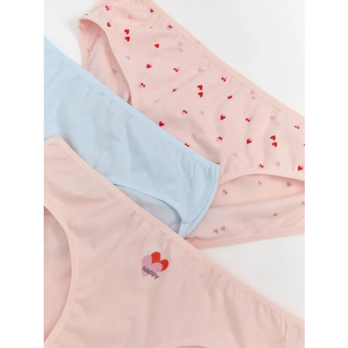 LCW Kids Pembe Baskılı Kız Çocuk Külot 3lü