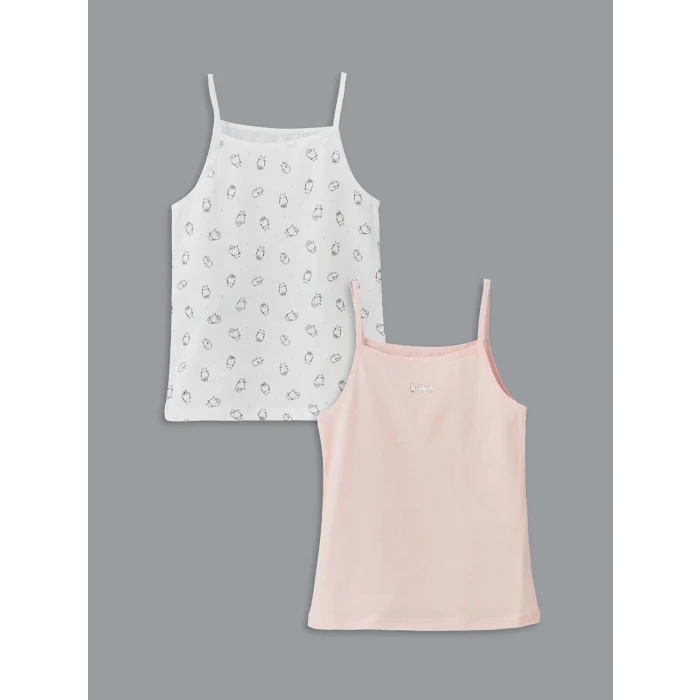 LCW Kids Pembe Kare Yaka Kız Çocuk Atlet 2li