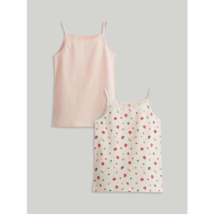 LCW Kids Pembe Kare Yaka Kız Çocuk Atlet 2li