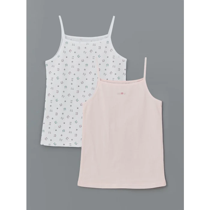 LCW Kids Pembe Kare Yaka Kız Çocuk Atlet 2li