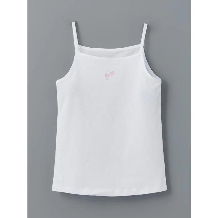 LCW Kids Beyaz Kare Yaka Kız Çocuk Atlet 2li