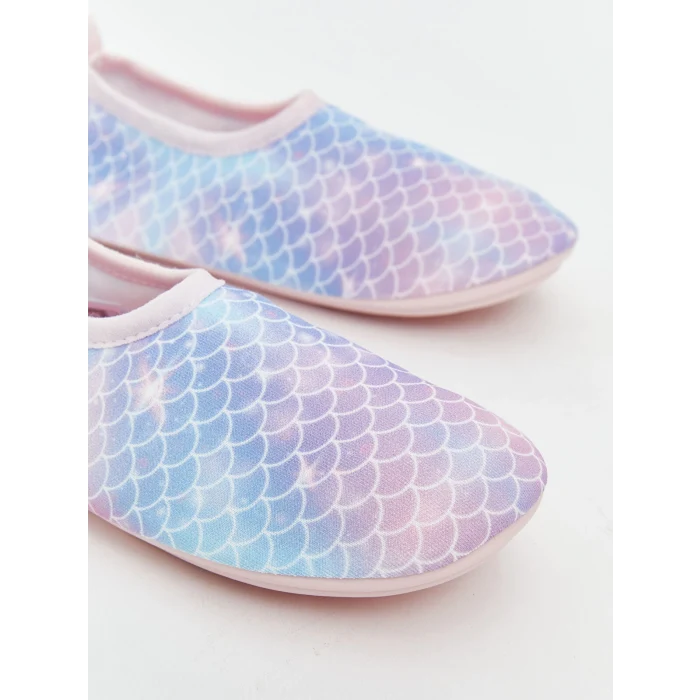 LCW STEPS Mavi Desenli Kız Bebek Deniz Ayakkabısı