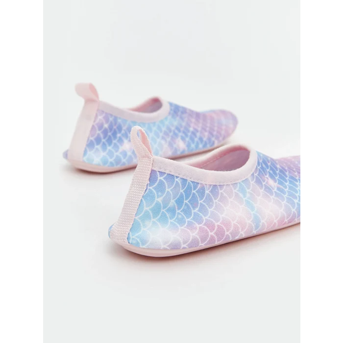 LCW STEPS Mavi Desenli Kız Bebek Deniz Ayakkabısı