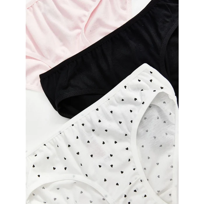 LCW Kids Pembe Baskılı Kız Çocuk Külot 3lü