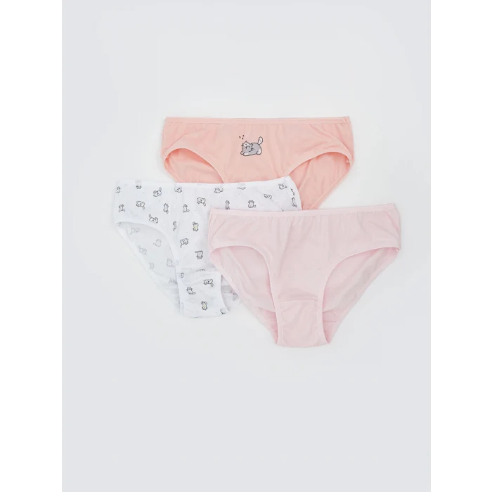 LCW Kids Pembe Baskılı Kız Çocuk Külot 3lü