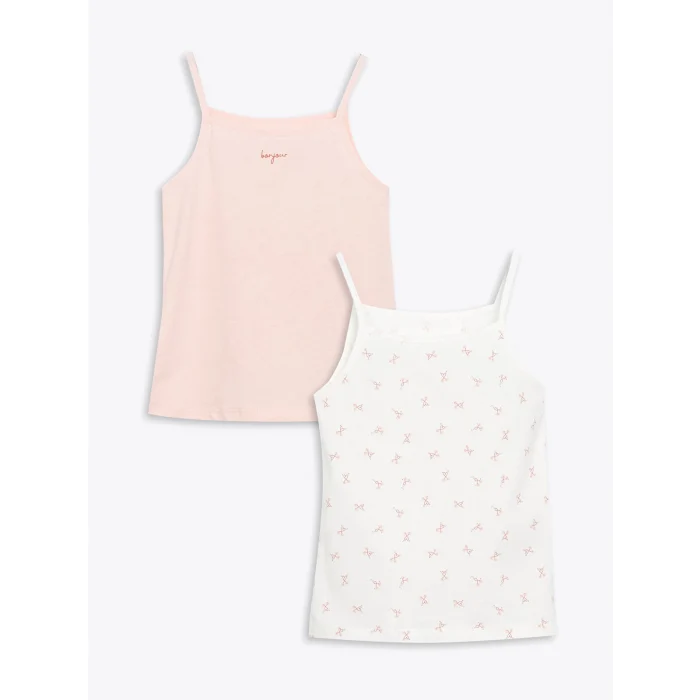 LCW Kids Pembe Kare Yaka Kız Çocuk Atlet 2li