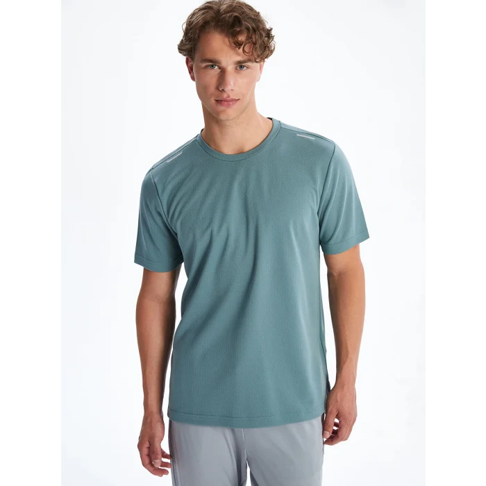 XSIDE ACTIVE Mavi Bisiklet Yaka Kısa Kollu Erkek Spor Tişört