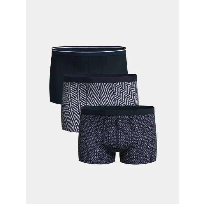 LC WAIKIKI Lacivert Standart Kalıp Pamuklu Esnek Erkek Boxer 3lü