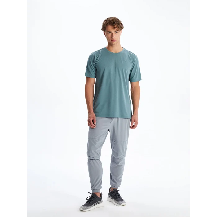 XSIDE ACTIVE Mavi Bisiklet Yaka Kısa Kollu Erkek Spor Tişört