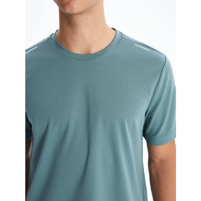 XSIDE ACTIVE Mavi Bisiklet Yaka Kısa Kollu Erkek Spor Tişört