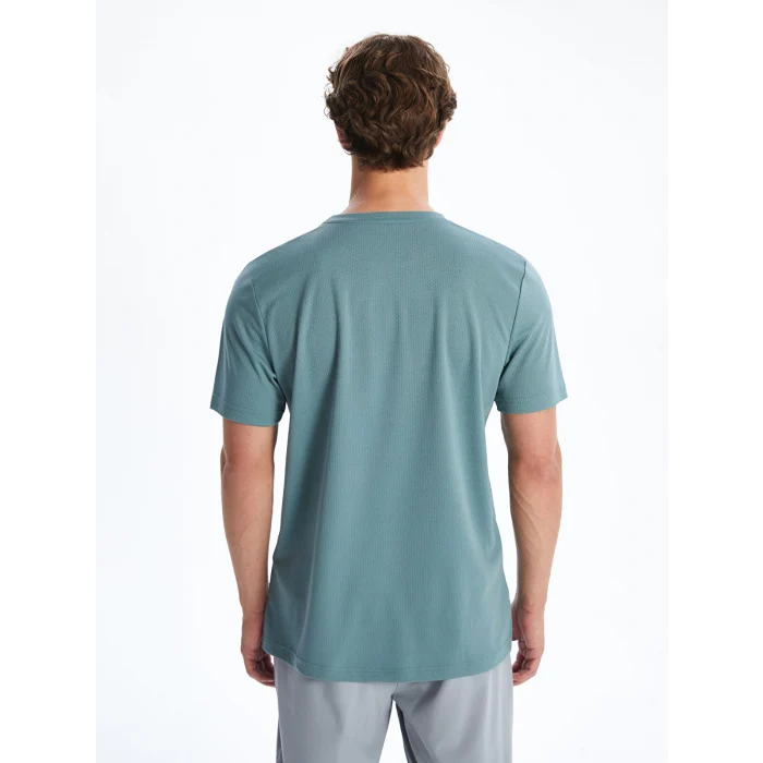 XSIDE ACTIVE Mavi Bisiklet Yaka Kısa Kollu Erkek Spor Tişört